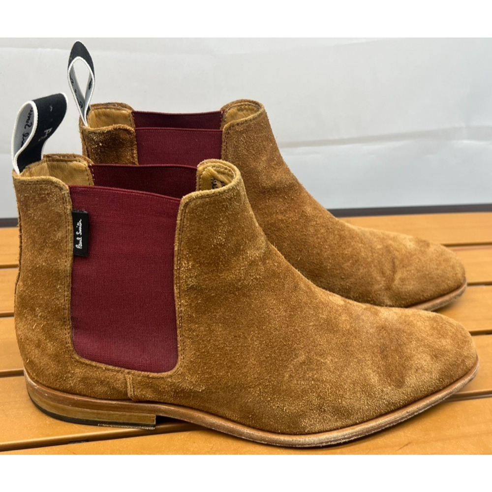 Paul Smith Gerald Light Brown Suede Chelsea Boots Shoes Men's UK 7 US 8 EU 41